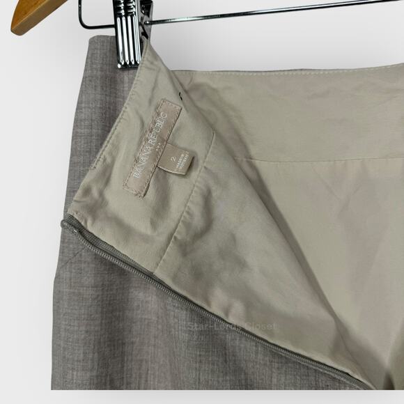 Banana Republic Pencil Skirt Size 2 Tan Heather Lined Career Office Minimalist - Picture 4 of 6